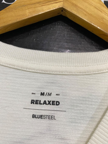 RELAXED |M| BUST 23| A58| OFF-WHITE TEXTURED RELAXED-FIT TECHNICAL UTILITY T-SHIRT