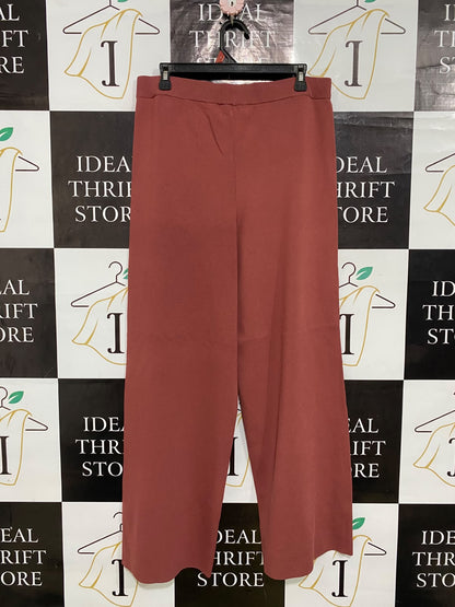 PREVIEW |L| WAIST 32| A58| RUST-ROSE WIDE-LEG KNIT TECHNICAL UTILITY TROUSERS
