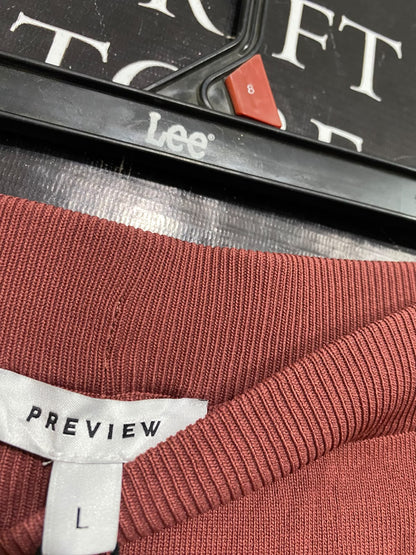PREVIEW |L| WAIST 32| A58| RUST-ROSE WIDE-LEG KNIT TECHNICAL UTILITY TROUSERS