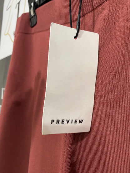 PREVIEW |L| WAIST 32| A58| RUST-ROSE WIDE-LEG KNIT TECHNICAL UTILITY TROUSERS