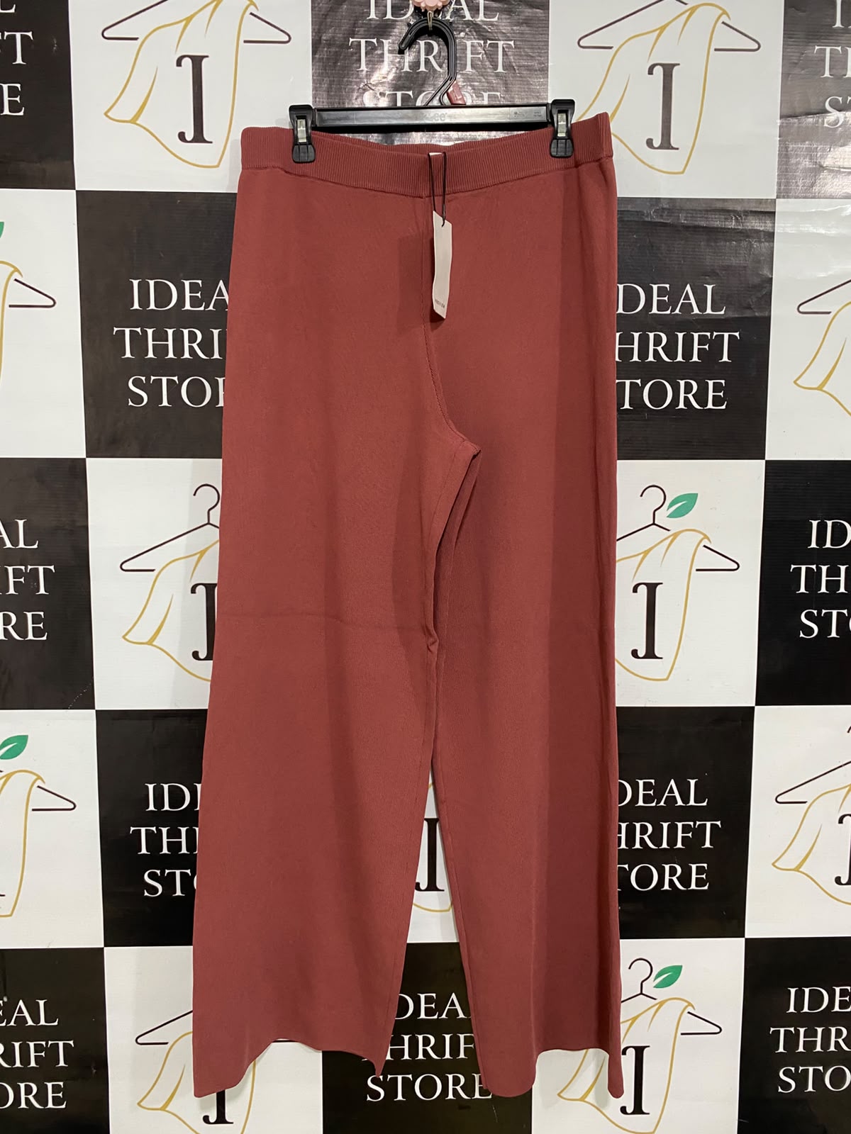 PREVIEW |L| WAIST 32| A58| RUST-ROSE WIDE-LEG KNIT TECHNICAL UTILITY TROUSERS