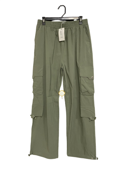 VALLEY GIRL |L| WAIST 30| A59| OLIVE GREEN MULTI-POCKET TECHNICAL UTILITY CARGO PANTS
