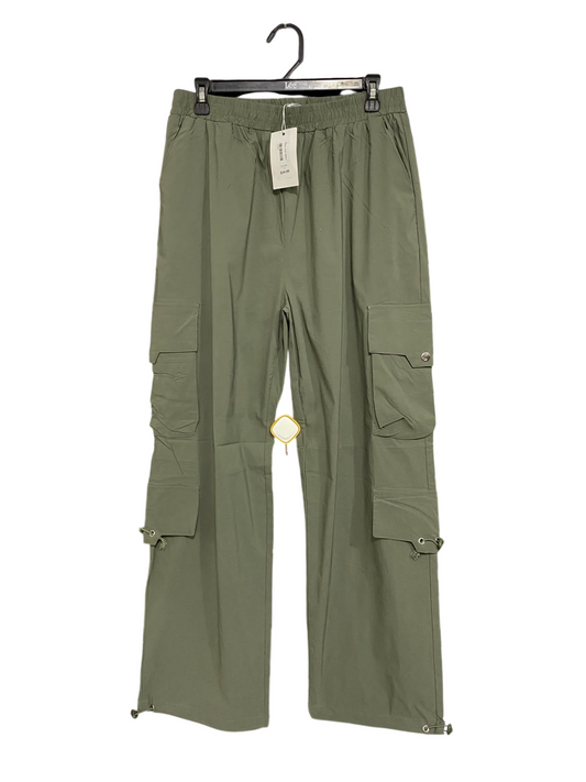 VALLEY GIRL |L| WAIST 30| A59| OLIVE GREEN MULTI-POCKET TECHNICAL UTILITY CARGO PANTS