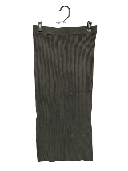 WITCHERY |M| WAIST 28| A59| OLIVE GREEN RIBBED TECHNICAL UTILITY MIDI SKIRT