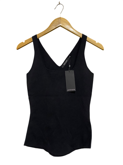 PORTMANS |XS| BUST 13| A59| BLACK V-NECK TECHNICAL UTILITY TANK TOP