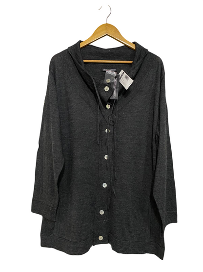 THE CLOTHING COPANY |XL| BUST 24| A60| CHARCOAL HOODED BUTTON-FRONT TECHNICAL UTILITY CARDIGAN