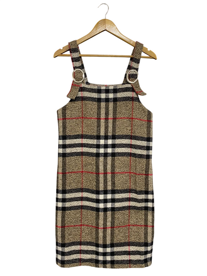 MEI YI GE |M| BUST 18| A60| TARTAN PLAID O-RING STRAP TECHNICAL UTILITY PINAFORE DRESS