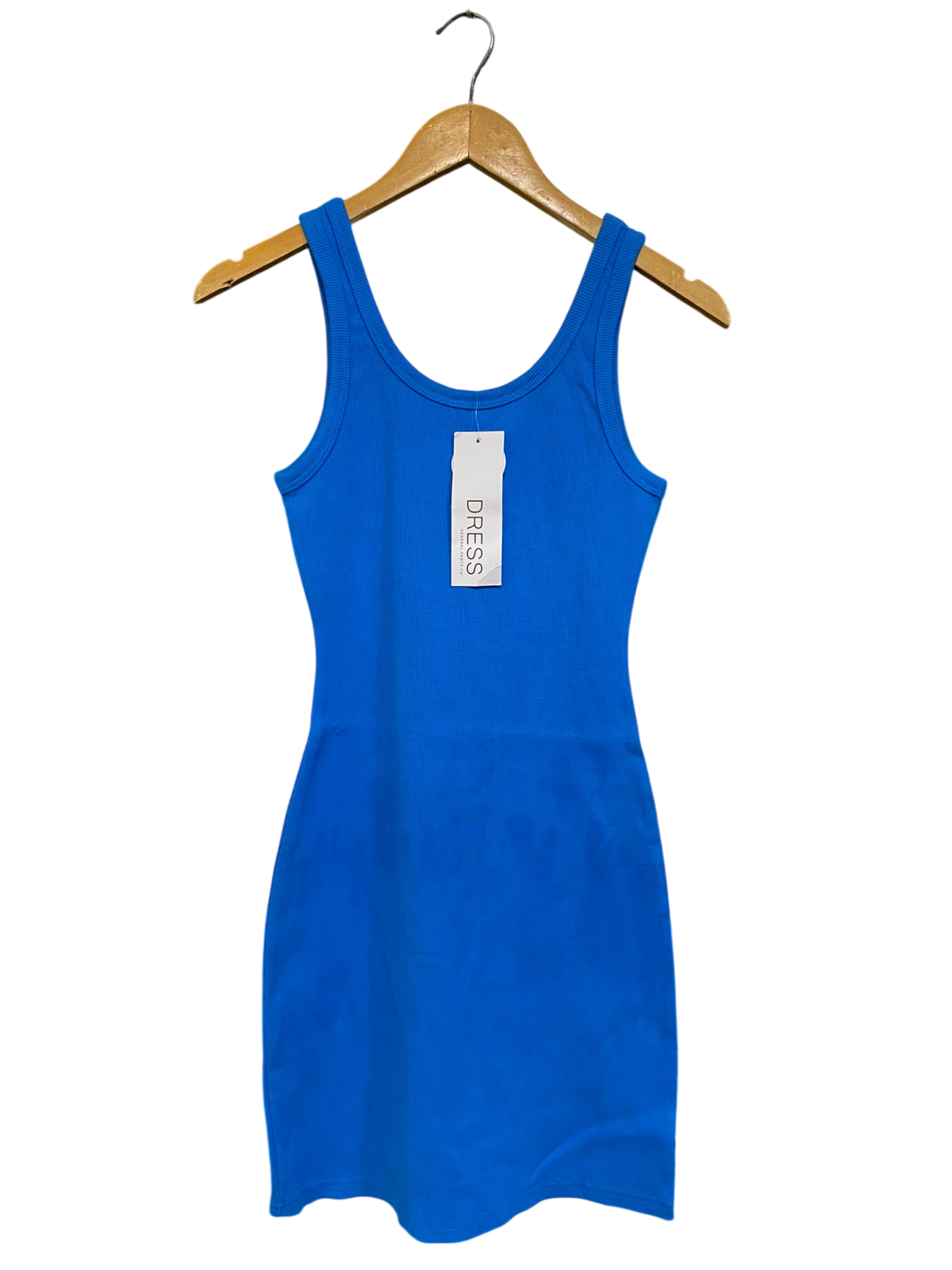 GENERAL PANTS CO |M| BUST 13| A60| BLUE RIBBED TANK MINI DRESS TECHNICAL UTILITY DRESS