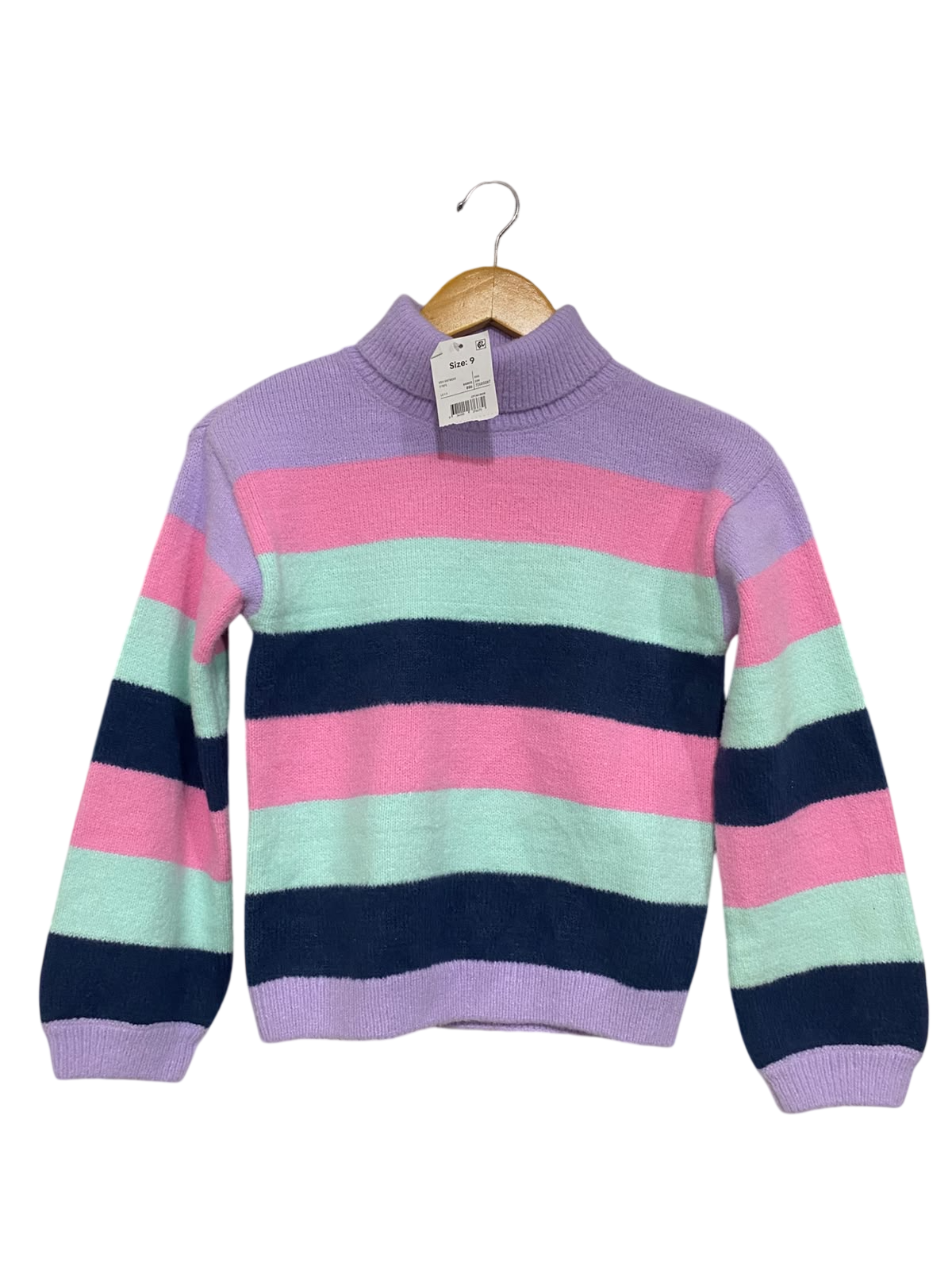 ANKO |XS| BUST 16| A60| MULTI-COLOR STRIPED TURTLENECK TECHNICAL UTILITY SWEATER