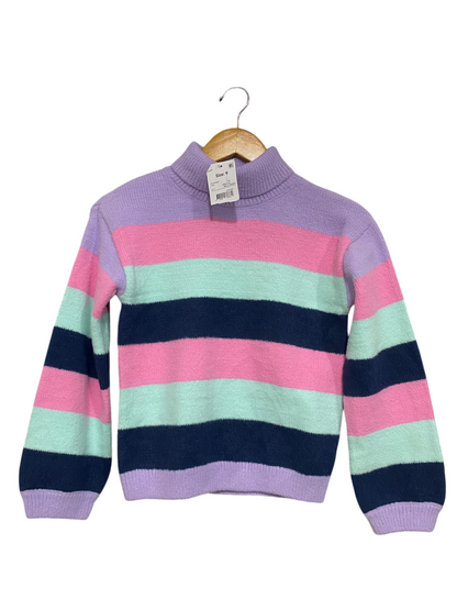 ANKO |XS| BUST 16| A60| MULTI-COLOR STRIPED TURTLENECK TECHNICAL UTILITY SWEATER