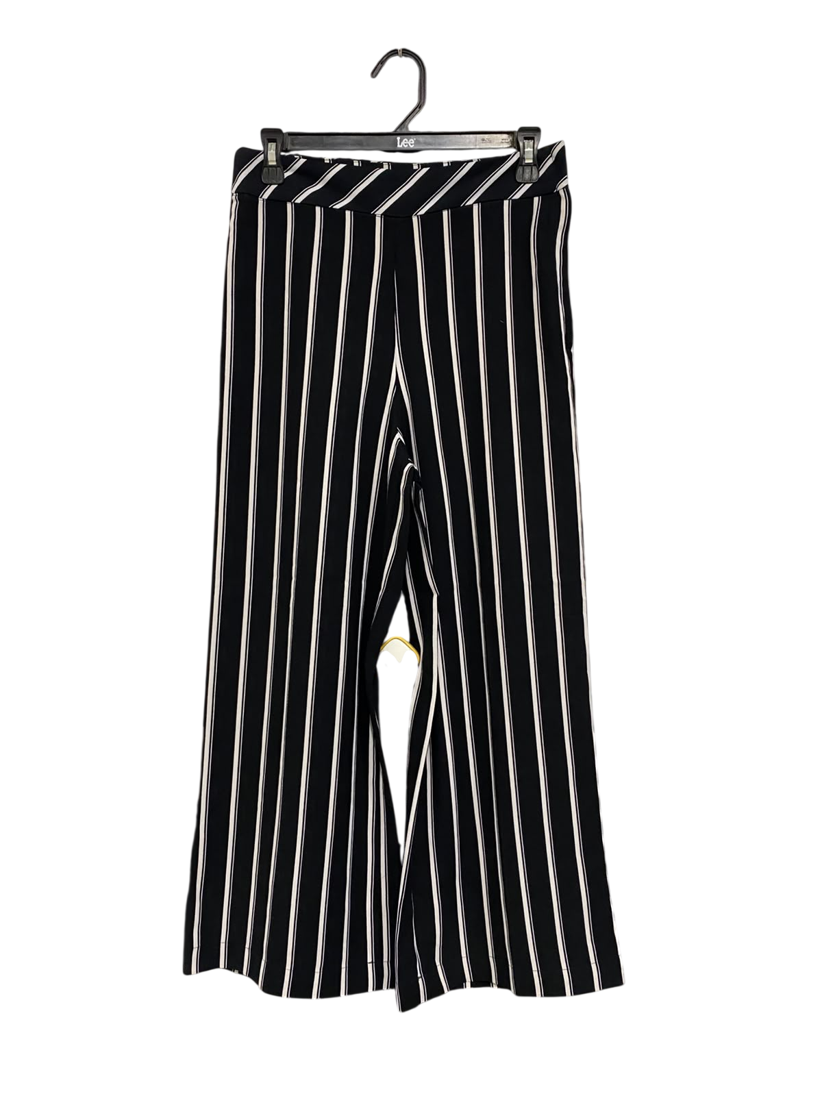 H&M |M| WAIST 28| A60| BLACK & WHITE VERTICAL STRIPE WIDE-LEG TECHNICAL UTILITY TROUSERS