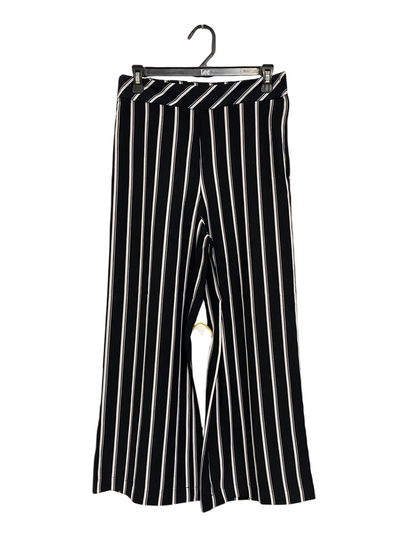 H&M |M| WAIST 28| A60| BLACK & WHITE VERTICAL STRIPE WIDE-LEG TECHNICAL UTILITY TROUSERS