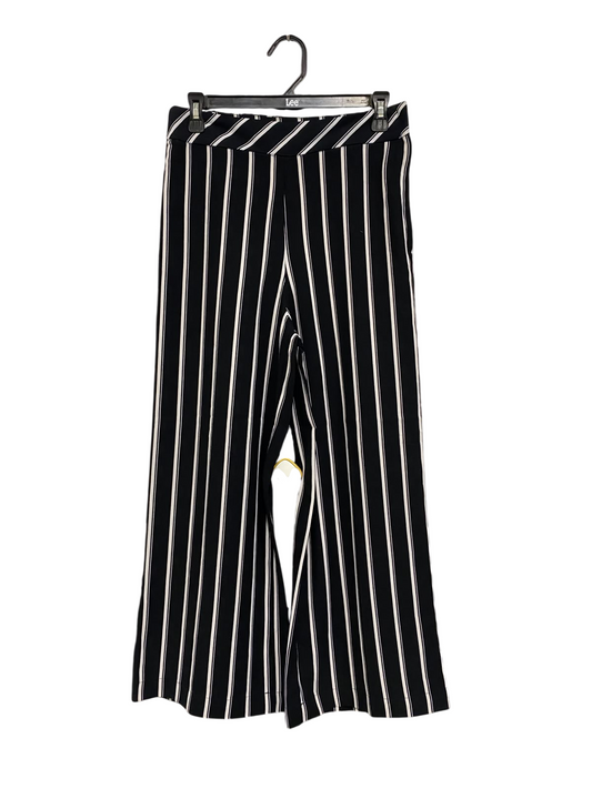 H&M |M| WAIST 28| A60| BLACK & WHITE VERTICAL STRIPE WIDE-LEG TECHNICAL UTILITY TROUSERS