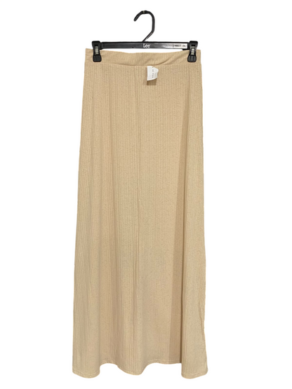 AE STUDIO |M| WAIST 26| A60| BEIGE RIBBED-KNIT TECHNICAL UTILITY MAXI SKIRT