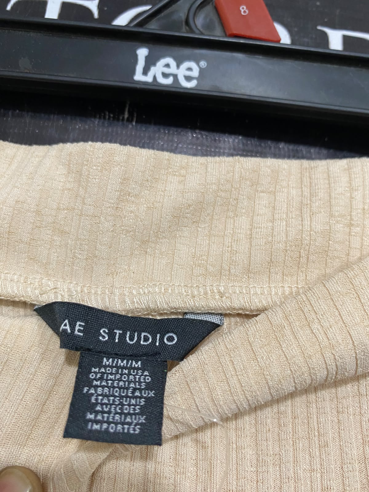 AE STUDIO |M| WAIST 26| A60| BEIGE RIBBED-KNIT TECHNICAL UTILITY MAXI SKIRT