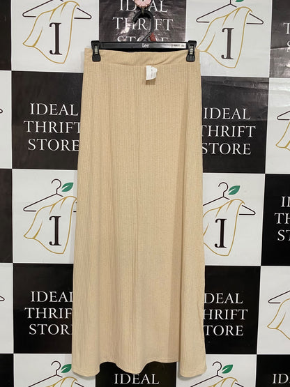 AE STUDIO |M| WAIST 26| A60| BEIGE RIBBED-KNIT TECHNICAL UTILITY MAXI SKIRT