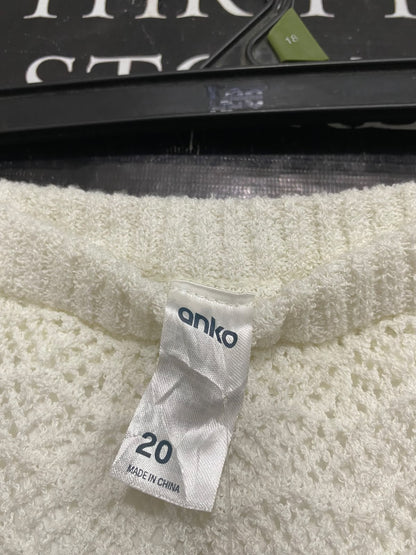 ANKO |XL| WAIST 34| A60| OFF-WHITE OPEN-WORK KNIT TECHNICAL UTILITY MAXI SKIRT