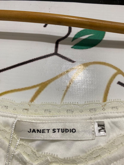 JANET STUDIO |M| BUST 14| A60| OFF-WHITE SQUARE-NECK TECHNICAL UTILITY MINI DRESS
