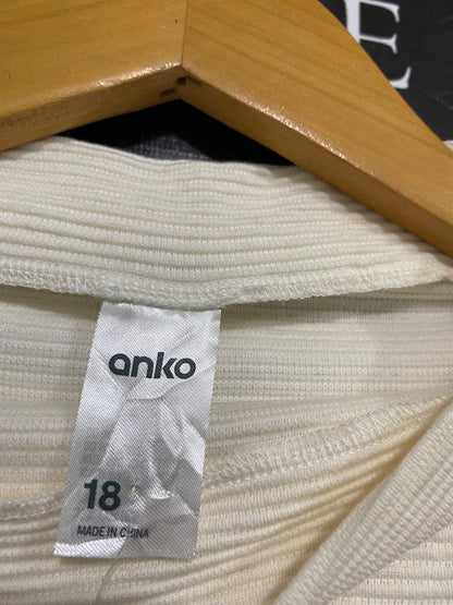 ANKO |XL| BUST 23| A60| OFF-WHITE MICRO-RIB MOCK-NECK TECHNICAL UTILITY TUNIC SWEATER