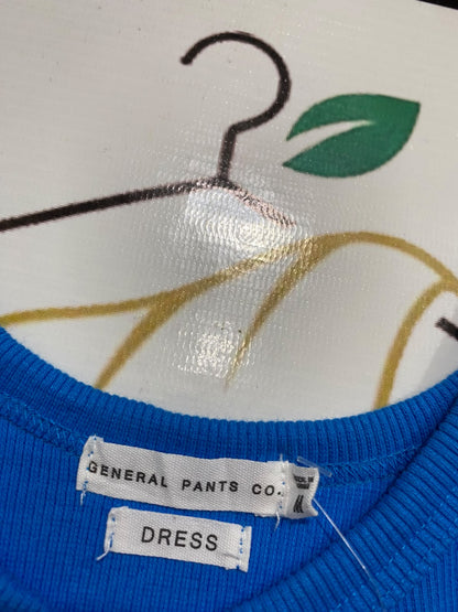 GENERAL PANTS CO |M| BUST 13| A60| BLUE RIBBED TANK MINI DRESS TECHNICAL UTILITY DRESS