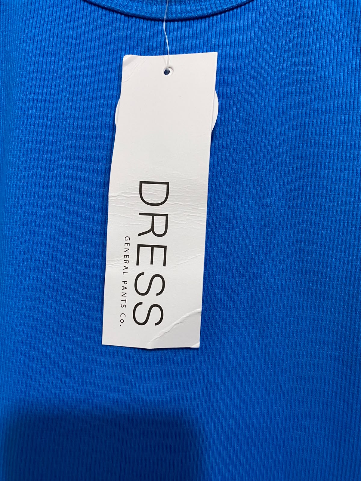 GENERAL PANTS CO |M| BUST 13| A60| BLUE RIBBED TANK MINI DRESS TECHNICAL UTILITY DRESS