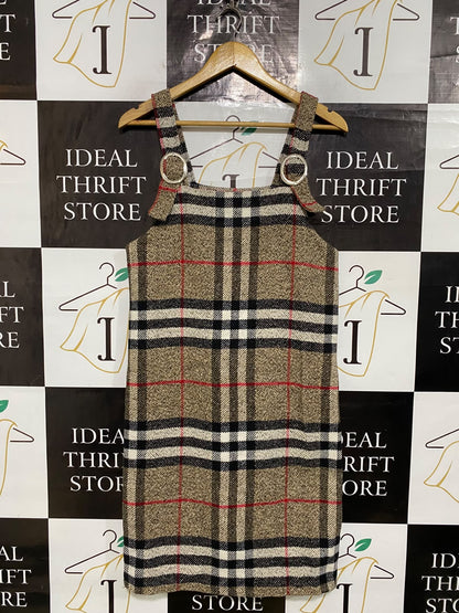 MEI YI GE |M| BUST 18| A60| TARTAN PLAID O-RING STRAP TECHNICAL UTILITY PINAFORE DRESS