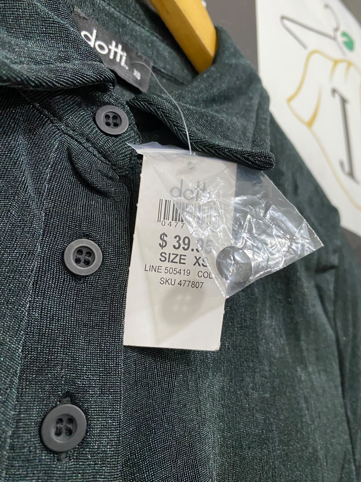 DOTTI |XS| BUST 16| A60| BLACK FRONT-RUCHED BUTTON-UP TECHNICAL UTILITY POLO TOP