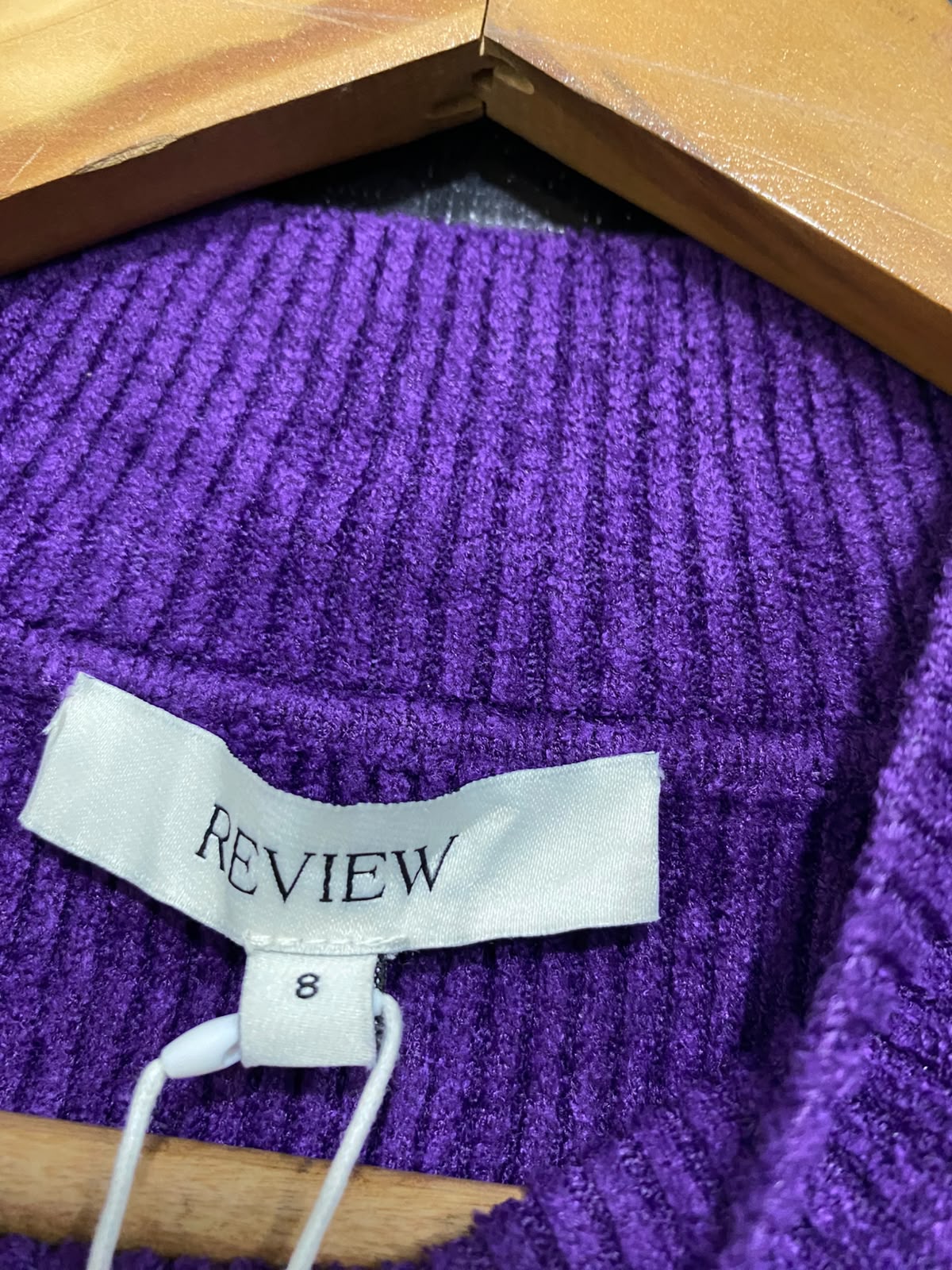 REVIEW |S| BUST 14| A60| PURPLE MOCK-NECK TEXTURED LONG-SLEEVE TECHNICAL UTILITY SWEATER
