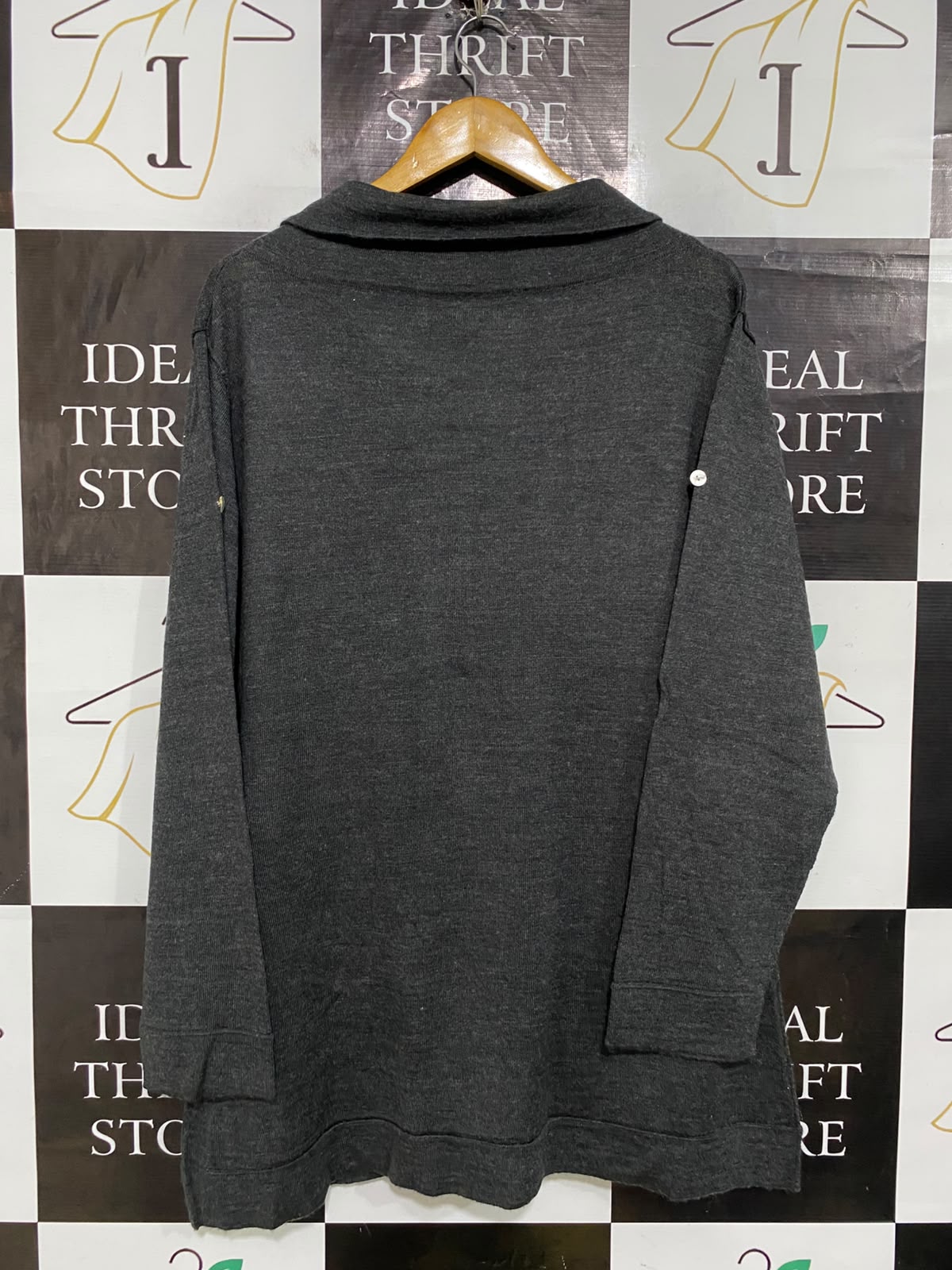 THE CLOTHING COPANY |XL| BUST 24| A60| CHARCOAL HOODED BUTTON-FRONT TECHNICAL UTILITY CARDIGAN