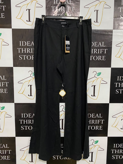 AFENDS |XL| WAIST 34| A59|BLACK STRUCTURED FLARED TECHNICAL UTILITY PANTS