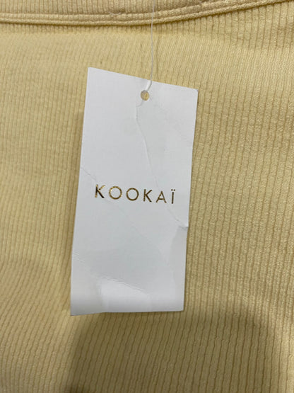 KOOKAI |S| BUST 15| A59| PASTEL YELLOW RIBBED HIGH-NECK TECHNICAL UTILITY TANK TOP