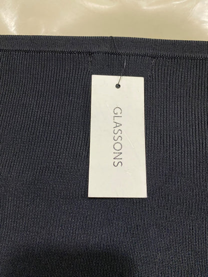 GLASSONS |S| BUST 15| A59| BLACK STRAPLESS FRONT-SPLIT RIBBED TECHNICAL UTILITY TUBE TOP