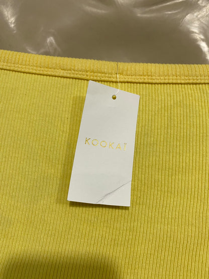KOOKAI |S| BUST 15| A59| PASTEL YELLOW RIBBED STRAPLESS TECHNICAL UTILITY TUBE TOP