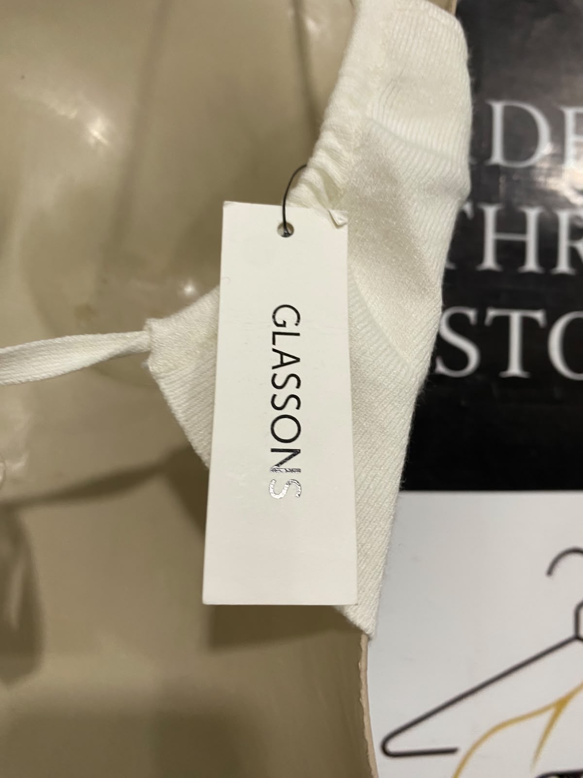 GLASSONS |XS| BUST 15| A59| OFF-WHITE HALTER-NECK RIBBED TECHNICAL UTILITY CROP TOP