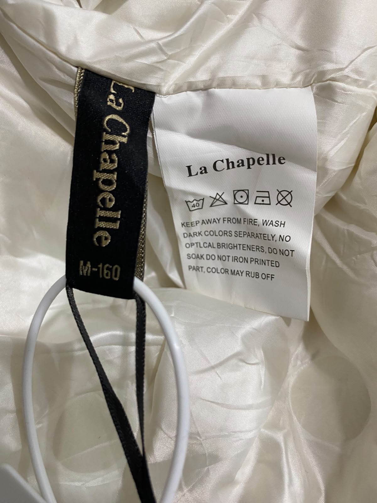 LA CHAPELLE |M| BUST 22| A59| CREAM TEXTURED FAUX-FUR & TWEED GOLD-BUTTON TECHNICAL UTILITY JACKET