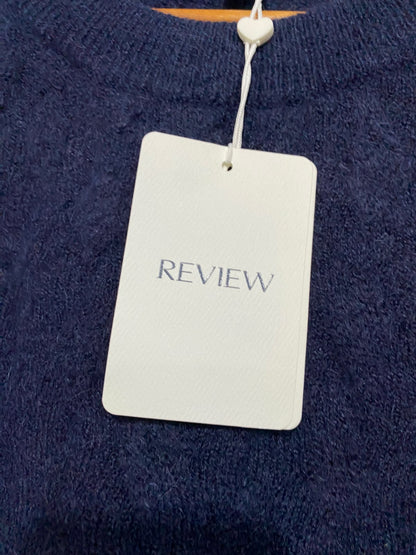REVIEW |XL| BUST 22| A59| NAVY BLUE TEXTURED CREWNECK TECHNICAL UTILITY SWEATER