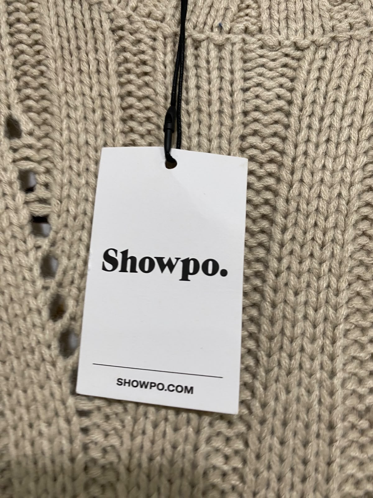 SHOWPO |M| BUST 15| A59| BEIGE RIBBED LONG-SLEEVE TECHNICAL UTILITY DRESS