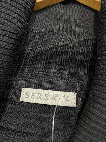 SERRA |L| BUST 27| A59| BLACK COWL-NECK LONG-SLEEVE TECHNICAL UTILITY TUNIC DRESS