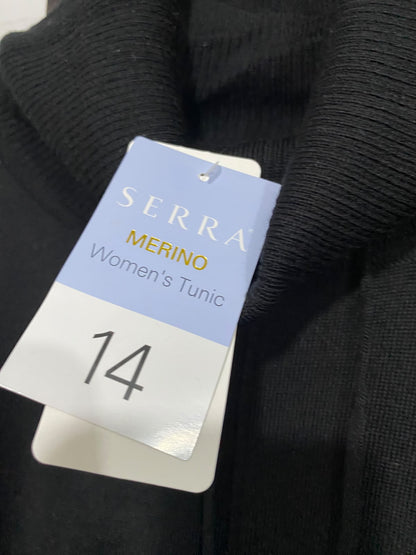 SERRA |L| BUST 27| A59| BLACK COWL-NECK LONG-SLEEVE TECHNICAL UTILITY TUNIC DRESS