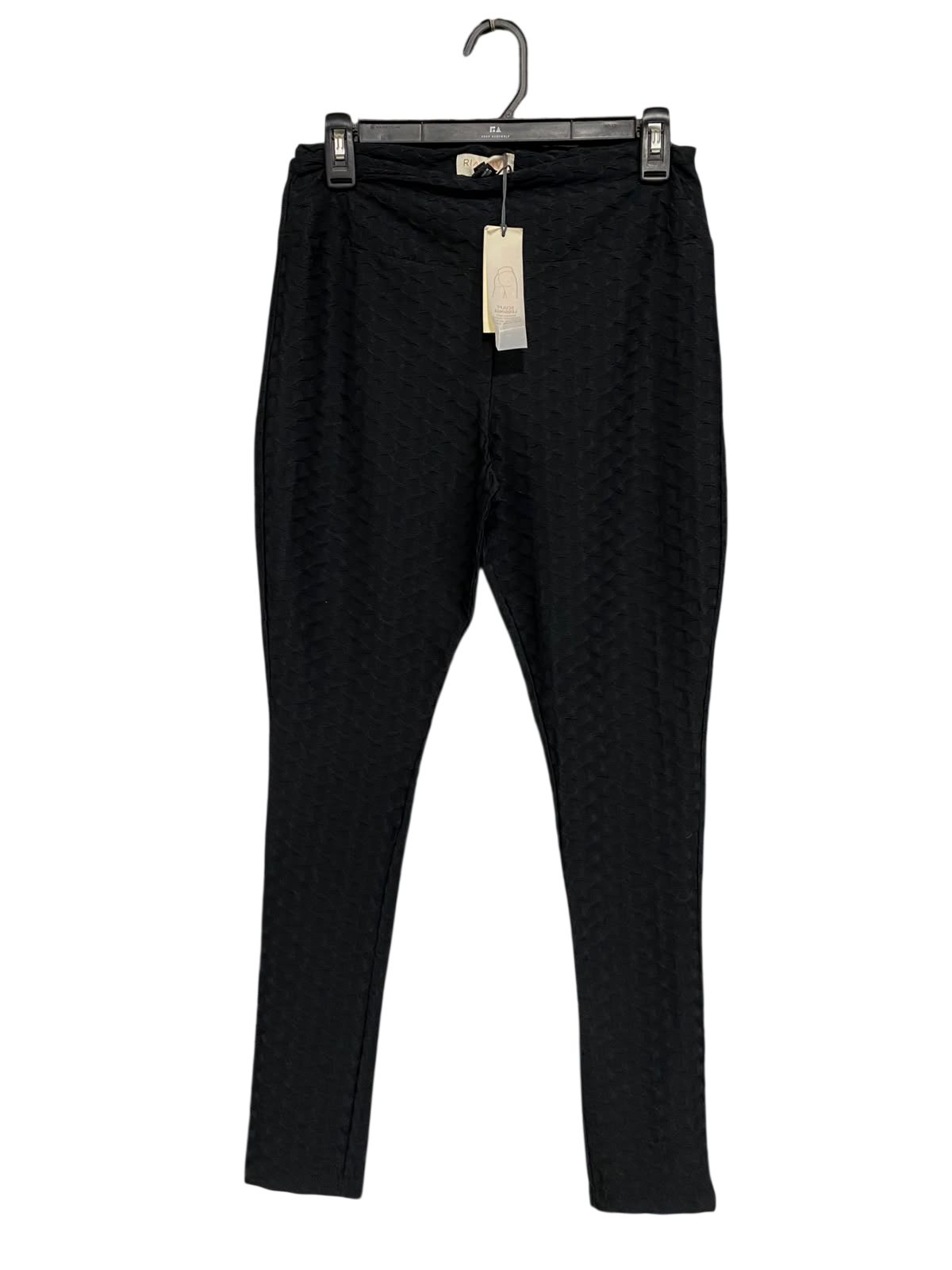 RIVER ISLAND |M| WAIST 28| A60| BLACK TEXTURED HIGH-WAISTED TECHNICAL UTILITY LEGGINGS