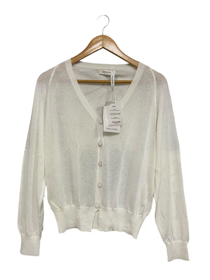 SHALLDOER |M| BUST 19| A60| WHITE V-NECK BUTTON-UP TECHNICAL UTILITY CARDIGAN