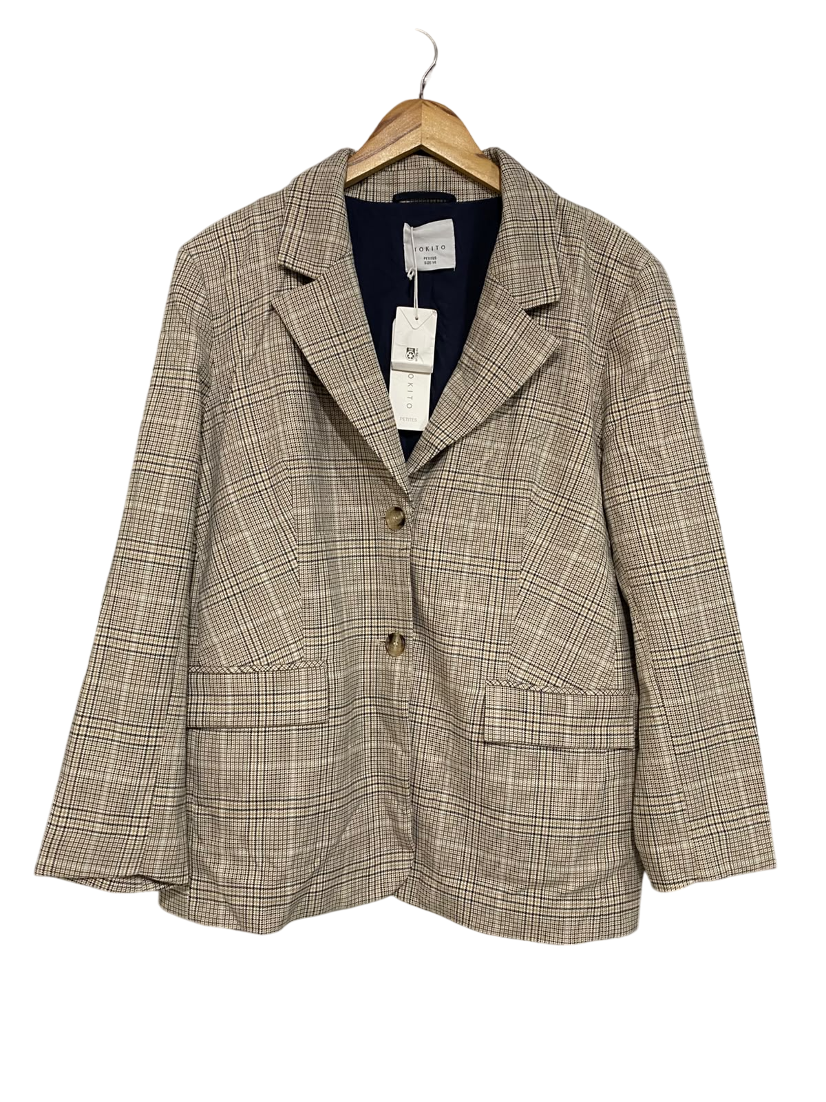 TOKITO |L| BUST 22| A60| PLAID TAILORED TECHNICAL UTILITY BLAZER