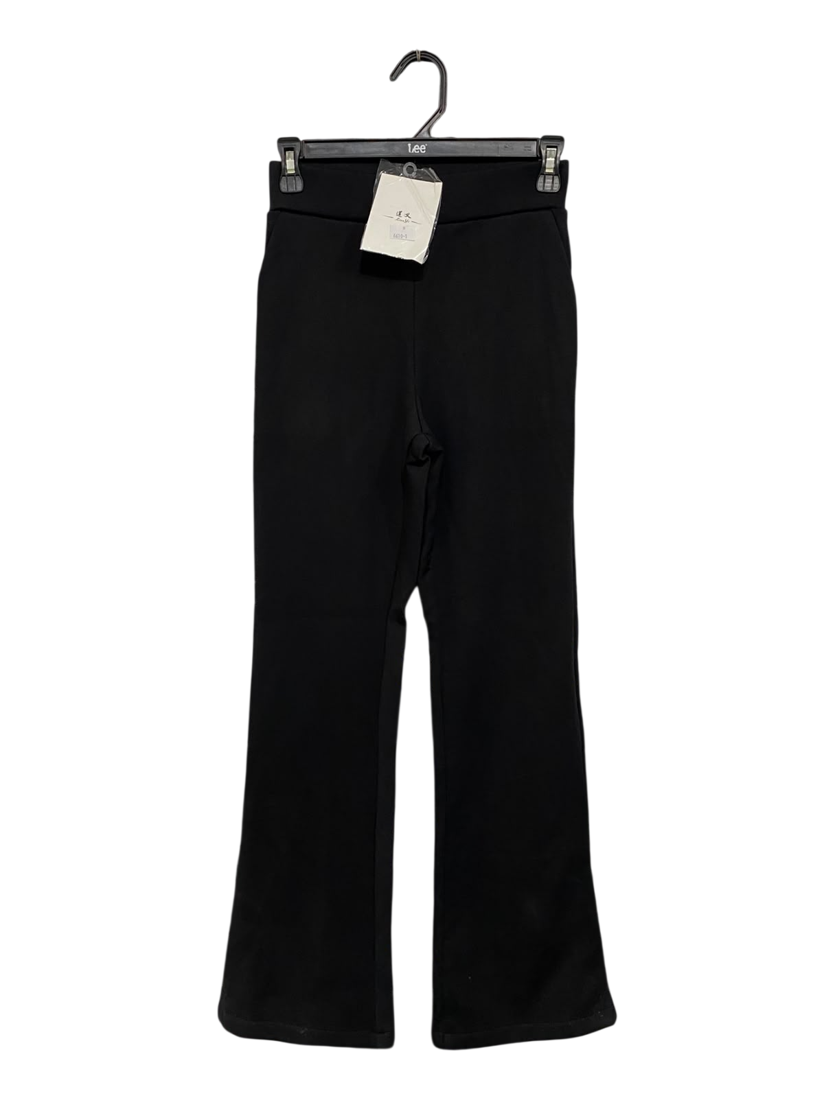 LIAN YI |XS| WAIST 24| A60| BLACK HIGH-WAISTED FLARED TECHNICAL UTILITY PANTS