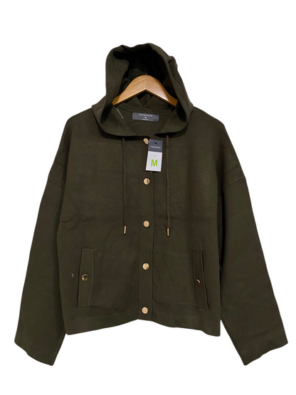PRIMARK |M| BUST 24| A61| OLIVE GREEN HOODED TECHNICAL UTILITY JACKET