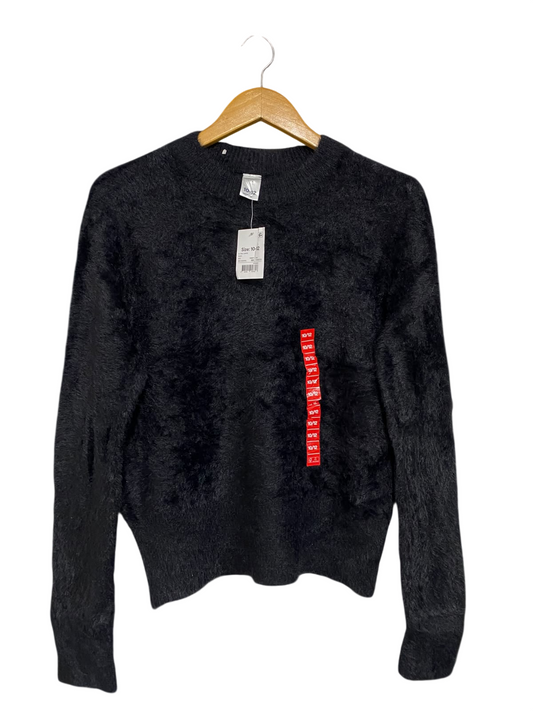 ANKO |M| BUST 19| A61| BLACK FLUFFY TEXTURED TECHNICAL UTILITY SWEATER
