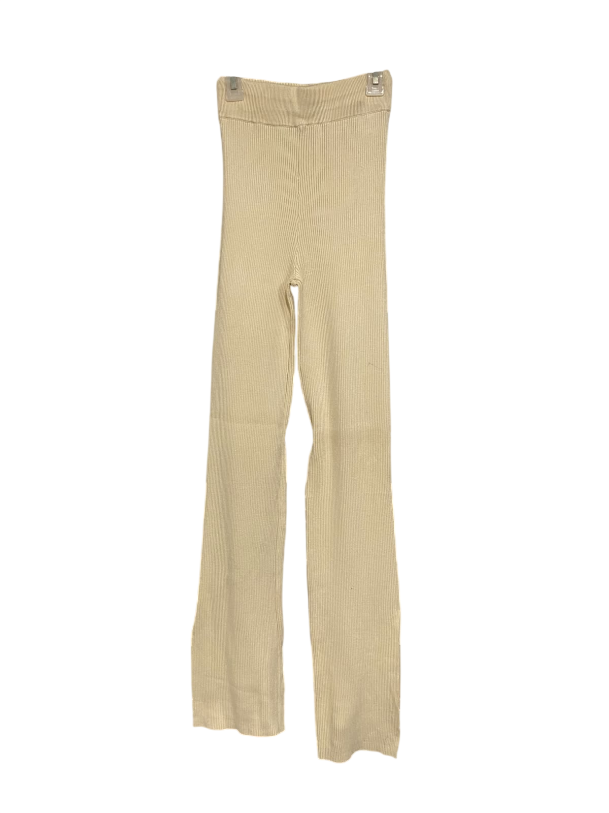 MOSSMAN |XXS| WAIST 21| A61| BEIGE RIBBED STRAIGHT-LEG TECHNICAL UTILITY TROUSERS