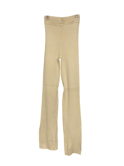 MOSSMAN |XXS| WAIST 21| A61| BEIGE RIBBED STRAIGHT-LEG TECHNICAL UTILITY TROUSERS
