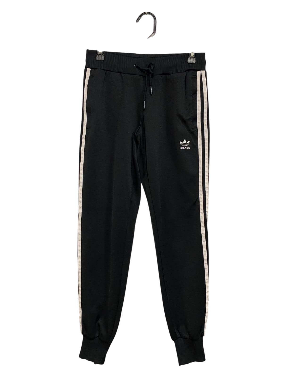 ADIDAS |M| WAIST 28| A61| BLACK THREE-STRIPE TECHNICAL UTILITY JOGGERS