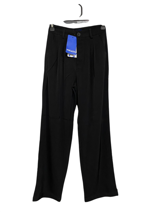 YOKLASS |S| WAIST 24| A61| BLACK TAILORED WIDE-LEG TECHNICAL UTILITY TROUSERS
