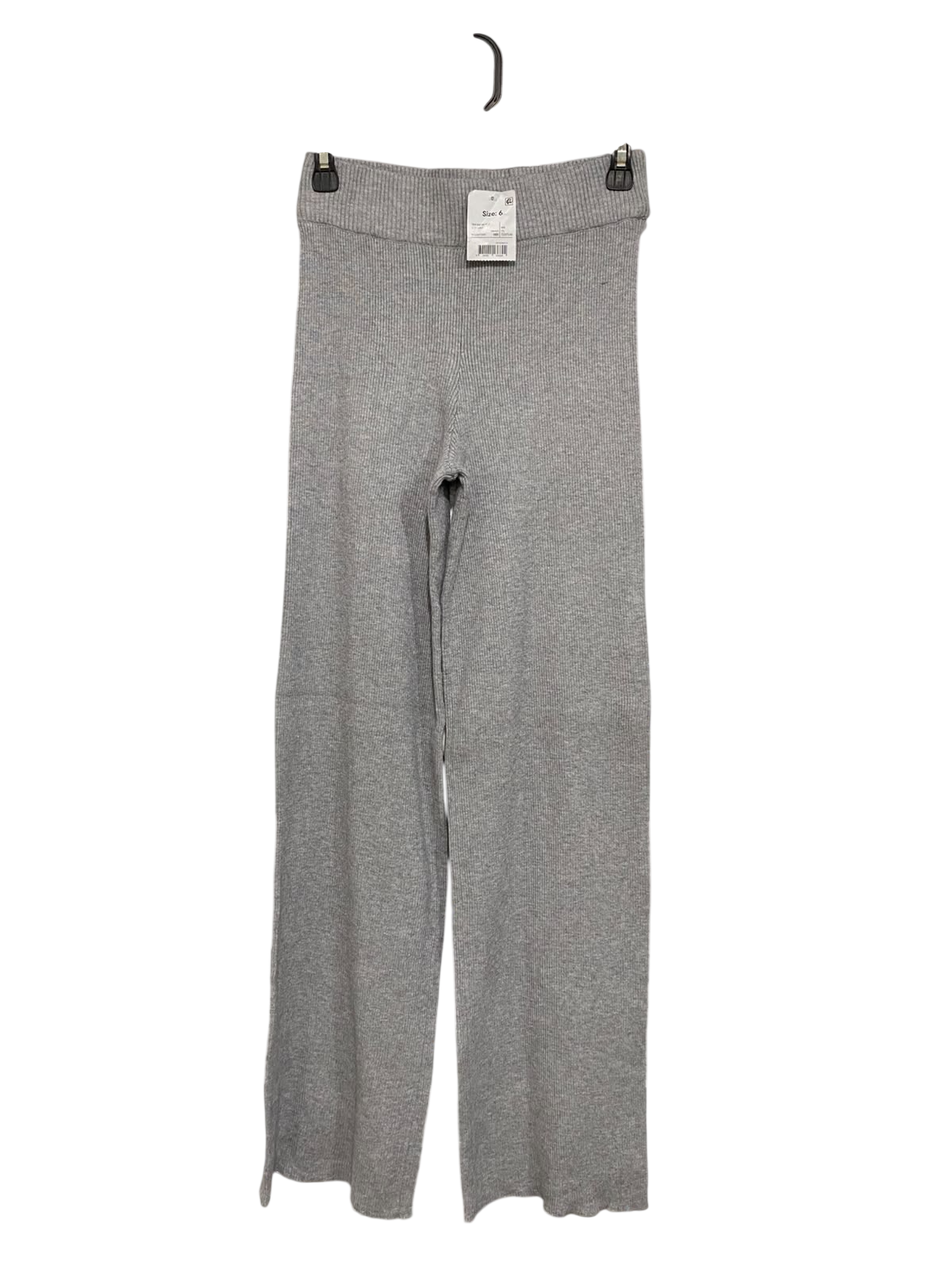 ANKO |S| WAIST 26| A61| GREY RIBBED WIDE-LEG TECHNICAL UTILITY TROUSERS